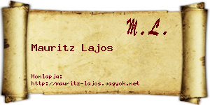 Mauritz Lajos névjegykártya